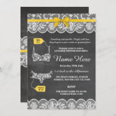 Invitation nuptiale de dentelle d'arc d'or de (Devant / Derrière)