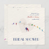 Invitation nuptiale de douche d'amour heureux (Devant / Derrière)