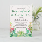 invitation nuptiale de douche de cactus succulent (Debout devant)