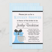 Invitation nuptiale de douche de cuisine bleue (Devant / Derrière)