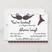 Invitation nuptiale de douche de dessous noirs et (Devant)