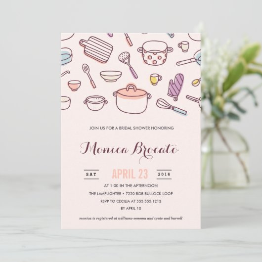 Invitation nuptiale de douche de DOUCHE de CUISINE (Debout devant)