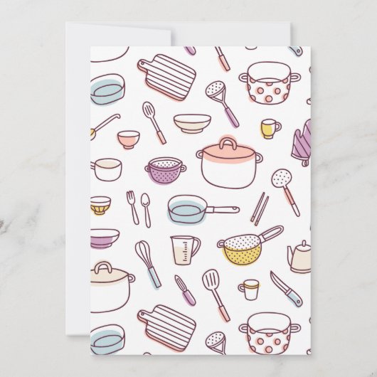 Invitation nuptiale de douche de DOUCHE de CUISINE (Dos)