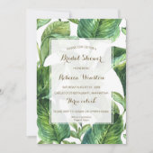 invitation nuptiale de douche de feuille tropical (Devant)