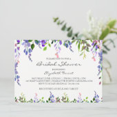 invitation nuptiale de douche de fleur pourpre (Debout devant)