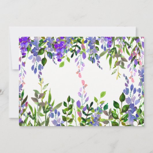 invitation nuptiale de douche de fleur pourpre (Dos)