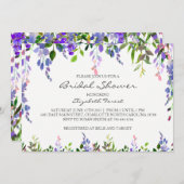 invitation nuptiale de douche de fleur pourpre (Devant / Derrière)