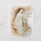 Invitation nuptiale de douche de jeune mariée (Devant / Derrière)