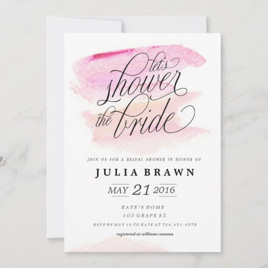 Invitation nuptiale de douche de LAVAGE (Devant)