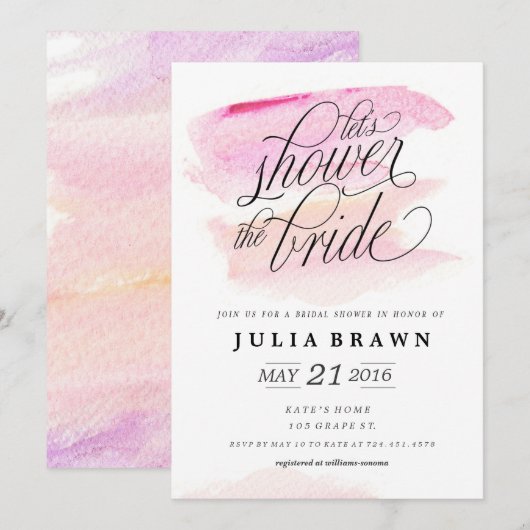 Invitation nuptiale de douche de LAVAGE (Devant / Derrière)