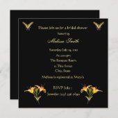 Invitation nuptiale de douche de lis et de (Devant / Derrière)