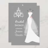 Invitation nuptiale de douche de lustre de robe de (Devant / Derrière)