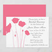 Invitation nuptiale de douche de pavots de corail (Devant / Derrière)