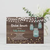 Invitation nuptiale de douche de pot de maçon. (Debout devant)