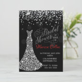 Invitation nuptiale de douche de robe de diamant, (Debout devant)