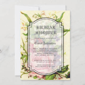 INVITATION NUPTIALE DE DOUCHE DE ROSE FLORAL