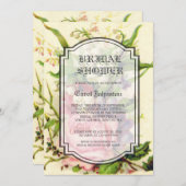 INVITATION NUPTIALE DE DOUCHE DE ROSE FLORAL (Devant / Derrière)