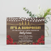 Invitation nuptiale de douche de surprise de rose (Debout devant)