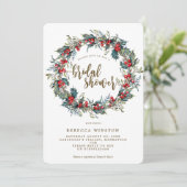 invitation nuptiale de douche d'hiver de guirlande (Debout devant)