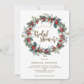 invitation nuptiale de douche d'hiver de guirlande (Devant)