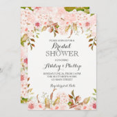 invitation nuptiale de douche d'hortensia (Devant / Derrière)