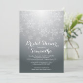 Invitation nuptiale de flake de neige gris moderne (Debout devant)