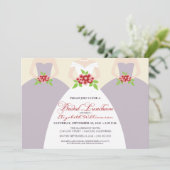 Invitation nuptiale de jeune mariée et de déjeuner (Debout devant)