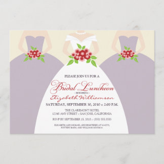 Invitation nuptiale de jeune mariée et de déjeuner