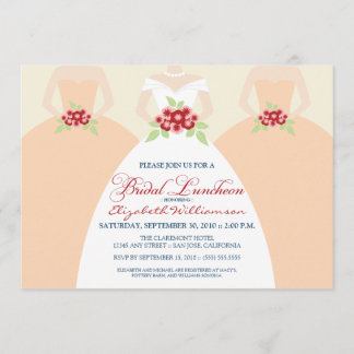 Invitation nuptiale de jeune mariée et de déjeuner
