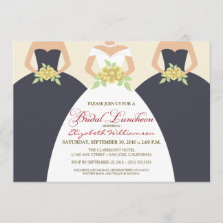 Invitation nuptiale de jeune mariée et de déjeuner