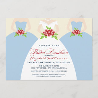 Invitation nuptiale de jeune mariée et de déjeuner