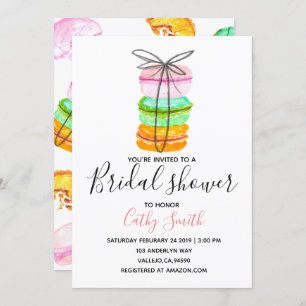 Invitation nuptiale de partie de douche de macaron