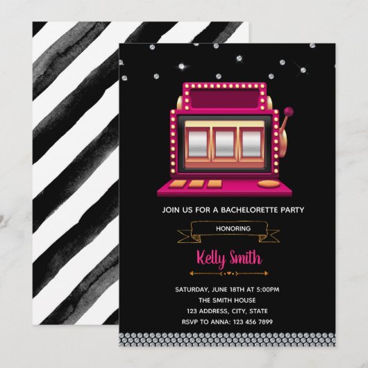 Invitation nuptiale de partie de douche de machine (Devant / Derrière)