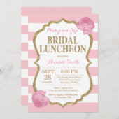 Invitation nuptiale de rose et de déjeuner de (Devant / Derrière)