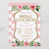 Invitation nuptiale de rose et de déjeuner de (Devant / Derrière)