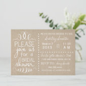 Invitation nuptiale de toile de jute naturelle (Debout devant)