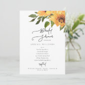Invitation nuptiale de tournesol blanc moderne (Debout devant)
