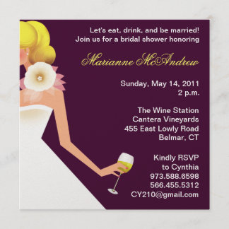 invitation nuptiale de vin sans fleur