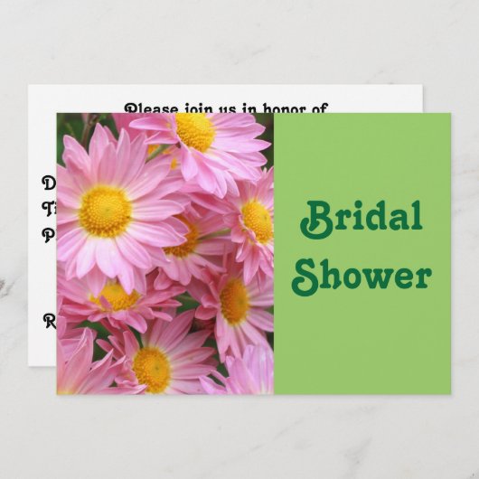 Invitation nuptiale de wedding shower de fleur de  (Devant / Derrière)