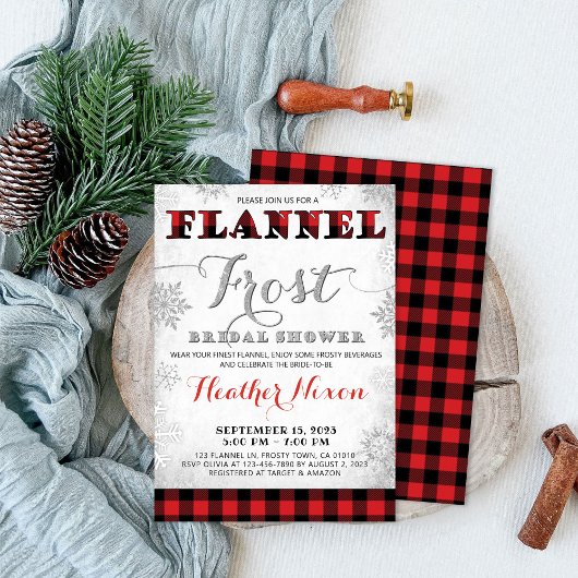 Invitation nuptiale d'hiver Flannel et givre