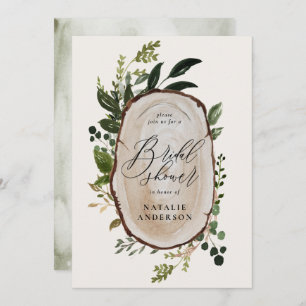 Invitation nuptiale en tranches de bois rustique