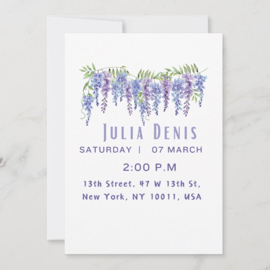 Invitation nuptiale florale (Dos)