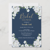 Invitation nuptiale florale bleue et blanche de (Devant)