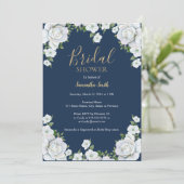 Invitation nuptiale florale bleue et blanche de (Debout devant)