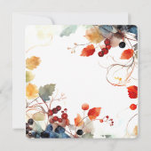 Invitation nuptiale florale de l'aquarelle d'autom (Dos)