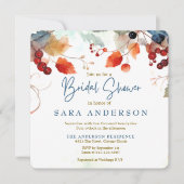 Invitation nuptiale florale de l'aquarelle d'autom (Devant)