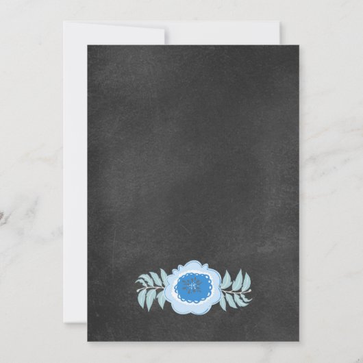 Invitation nuptiale florale Teal de douche de (Dos)
