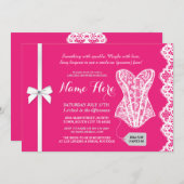 Invitation nuptiale Fuschia Pink Lingerie (Devant / Derrière)