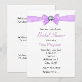 Invitation nuptiale Glam Lavender Purple Diamond B (Devant / Derrière)