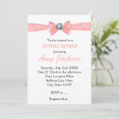 Invitation nuptiale Glam Peach Diamond Bow (Debout devant)